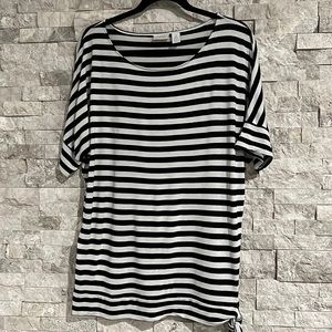 Chico’s striped shirt, bandit, tie, slowly, cool, soft, stretch, airy, soma, gap